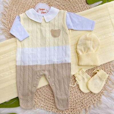 Saída de Maternidade Guilherme - Amarelo e Off White